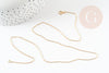 EP Chaine fine dorée gold-filled 14K 1.02mm/45cm, chaine collier avec fermoir création bijoux, x1 (G9238)
