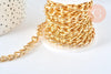 EP Chaine grosse maille gourmette acier dorée 16k 5.5mm, x1 metre (G6853)