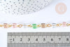 EP Chaines Cube perles cristal fer doré, x1 mètre G7659