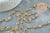 EP Chaines Rondes perles pampille verre laiton doré 13x6.5mm, x1 mètre G8181