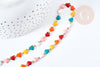 EP-Collier chaine coeur acier doré 304 inoxydable émaillé multicolore 45mm, idée cadeau anniversaire fête des mères femme x1 G8622