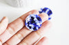 EP Connecteur acetate cercle bleu nuit 2.7cm, x2 G0821
