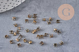 Connecteurs bronze avec trou 3mm, x10 (G0656)