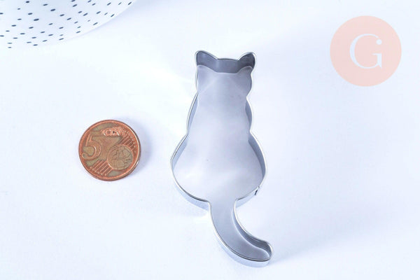 EP Emporte-pièce chat patisserie en acier inoxydable pour cuisine 6.9cm, x1 G5101