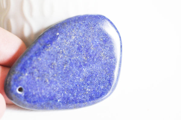 EP Grand pendentif goutte lapis lazulis naturel 60-75mm, x1 (G3433)