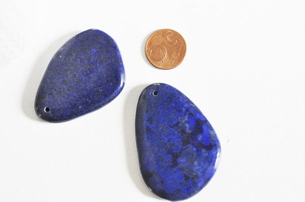 EP Grand pendentif goutte lapis lazulis naturel 60-75mm, x1 (G3433)