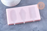 EP Moule à glace silicone rose, Moule patisserie, moule en silicone pour réaliser des esquimaux,22cm x1 G5107