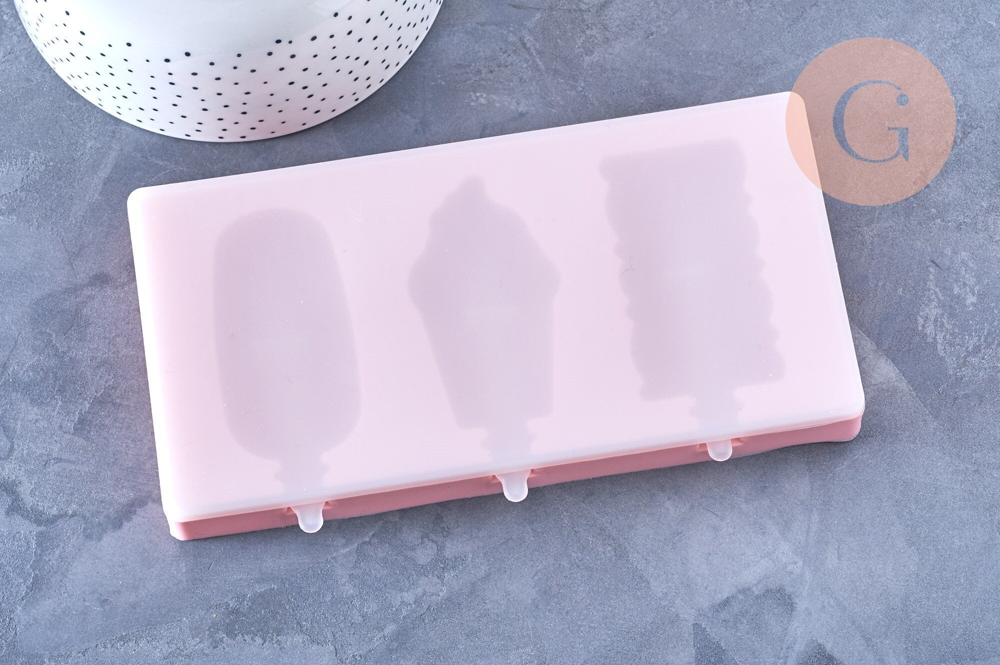 EP Moule à glace silicone rose, Moule patisserie, moule en silicone pour réaliser des esquimaux,22cm x1 G5107