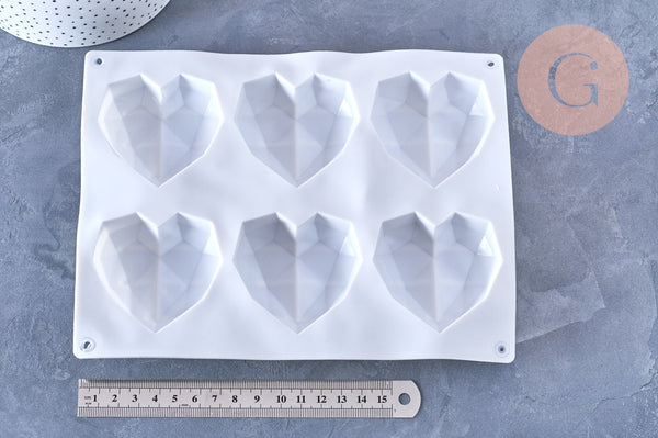 EP -Moule en silicone 6 coeurs 22cm, x1 G5944