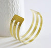 EP NE PAS RENOUVELER Bracelet manchette rayures laiton brut largeur 20mm, x1 (G4878)