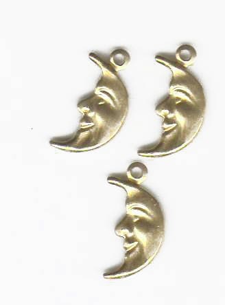 EP OFF Pendentif lune en laiton doré