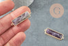 EP-Pendentif Connecteur rectangle améthyste naturelle laiton doré 34mm,x1 G3935