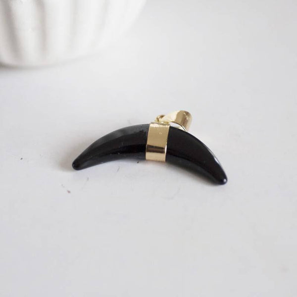 EP Pendentif Croissant lune lapis lazulis quartz rose Opalite agate noire, fournitures créatives, pendentif pierre,pierre naturelle, 43mm