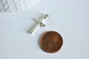 EP Pendentif Croix argent massif,pendentif religieux,c,création collierroix communion,argent 925, création bijoux,25mm-G1328
