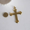 EP Pendentif Grande Croix métal doré , fournitures créatives, pendentif doré, croix dorée, fabrication bijoux,7.5cm,G2368