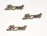 EP Pendentif LOVE bronze, fournitures créatives,pendentif bronze, breloque bronze,connecteur colliers, création bijoux,3cm
