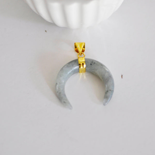 EP Pendentif Lune Labradorite naturelle 32mm (G2380)