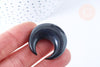 EP Pendentif Lune corne noire naturelle 37x14mm, pendentif lune en corne naturelle blanche, piercing écarteur corne naturelle x1, x1 - G6481