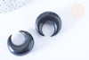 EP Pendentif Lune corne noire naturelle 37x14mm, pendentif lune en corne naturelle blanche, piercing écarteur corne naturelle x1, x1 - G6481