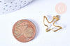 EP Pendentif Oiseau Colombe laiton brut 22mm, x2 (G6519)