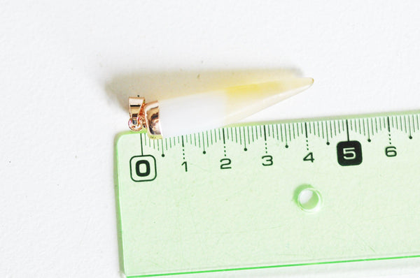 EP Pendentif agate gris beige pointe, pierre brute, création bijoux, pendentif pierre,pendentif cuivre, pierre naturelle,34-43mm-G2041