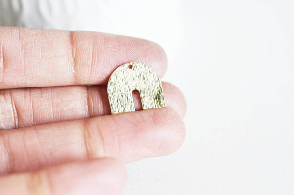 EP Pendentif arc demi-cercle U laiton brut brossé 16mm,x 2-G1731