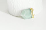 EP Pendentif aventurine hexagone doré,pendentif bijoux pierre,pendentif pierre,aventurine naturelle,pendentif aventurine,28mm,G2983