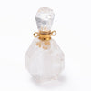 EP Pendentif bouteille parfum cristal de roche naturelle 39mm, x1 G5222