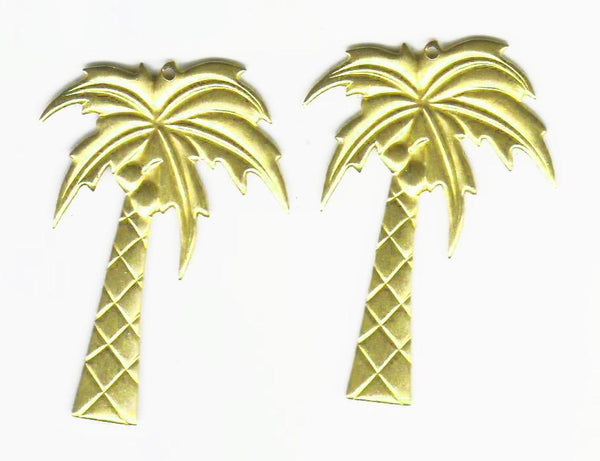 EP Pendentif/ breloque grand palmier en laiton doré