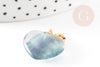 EP -Pendentif coeur fluorite violette dorée 17.5mm, x1 G6112