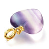 EP -Pendentif coeur fluorite violette dorée 17.5mm, x1 G6112