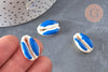 EP Pendentif coquillage cauri resine bleu,coquillage naturel,cauri bleu,création bijoux,coquillage bijou,coquillage,19mm,les 5-G368