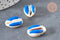 EP Pendentif coquillage cauri resine bleu,coquillage naturel,cauri bleu,création bijoux,coquillage bijou,coquillage,19mm,les 5-G368