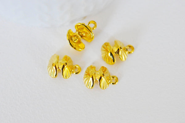 EP Pendentif coquillage doré , fourniture créative, pendentif coquillage,création bijoux, coquillage doré, pendentif doré, 15mm, x 2