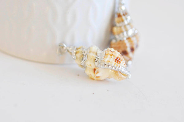 EP -Pendentif coquillage naturel argenté 35mm (G0611)