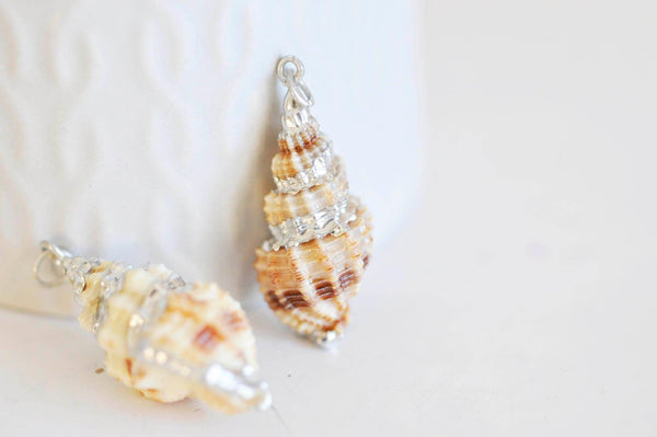 EP -Pendentif coquillage naturel argenté 35mm (G0611)