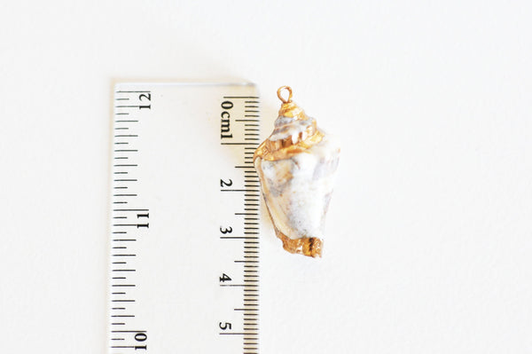 EP Pendentif coquillage naturel spirale doré,pendentif doré, création bijoux, coquillage bijou,coquillage or, 38-51mm,G2349