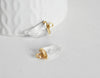 EP Pendentif corne cristal de roche naturel 21mm, x1,G1339
