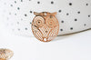 EP-Pendentif estampe filigrane chouette hibou laiton or rose 18mm, x 2, G4118