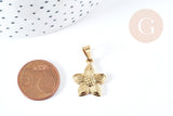 EP Pendentif fleur acier 304 inoxydable doré 20mm, pendentif sans nickel pour création bijoux acier, x1 G8722