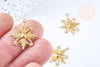 EP-Pendentif flocon de neige laiton brut 19mm, fournitures bijoux laiton brut , x 2 G6469