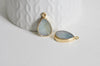 EP Pendentif goutte amazonite doré 22mm-G1174