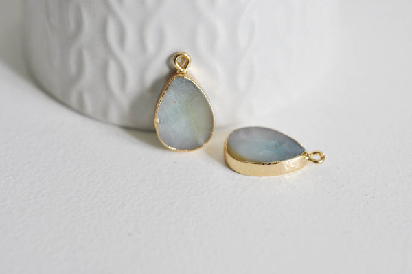 EP Pendentif goutte amazonite doré 22mm-G1174