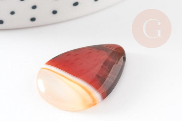 EP Pendentif goutte cornaline naturelle 24-28mm, x1 G4871