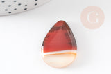 EP Pendentif goutte cornaline naturelle 24-28mm, x1 G4871