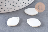 EP-Pendentif goutte ovale nacre blanche 15mm naturelle, x 10 G5902