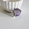 EP Pendentif hexagone améthyste violette,fournitures créatives, pendentif pierre, support argenté, création bijoux, pierre naturelle, 33mm-G586