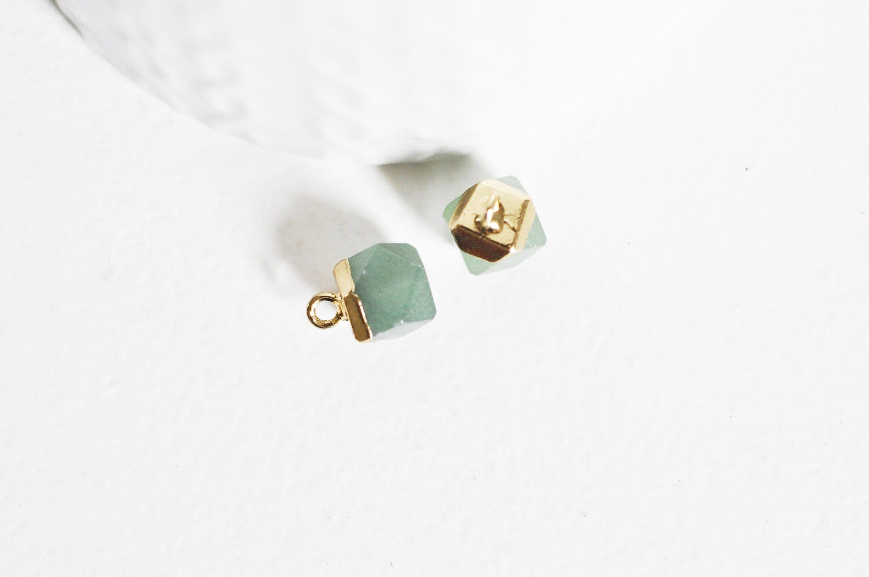 EP Pendentif hexagone aventurine 12mm,x 2,G2344