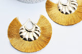 EP Pendentif large pompon fil doré support doré 85-92mm, x2 G4532