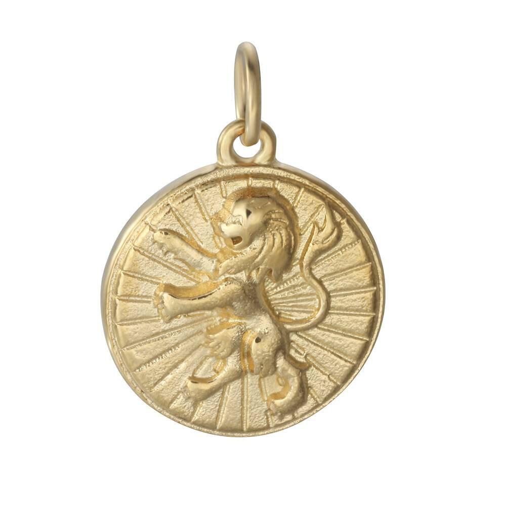 EP Pendentif médaille rondes lion acier doré, les 28G1673